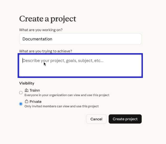 create project claude